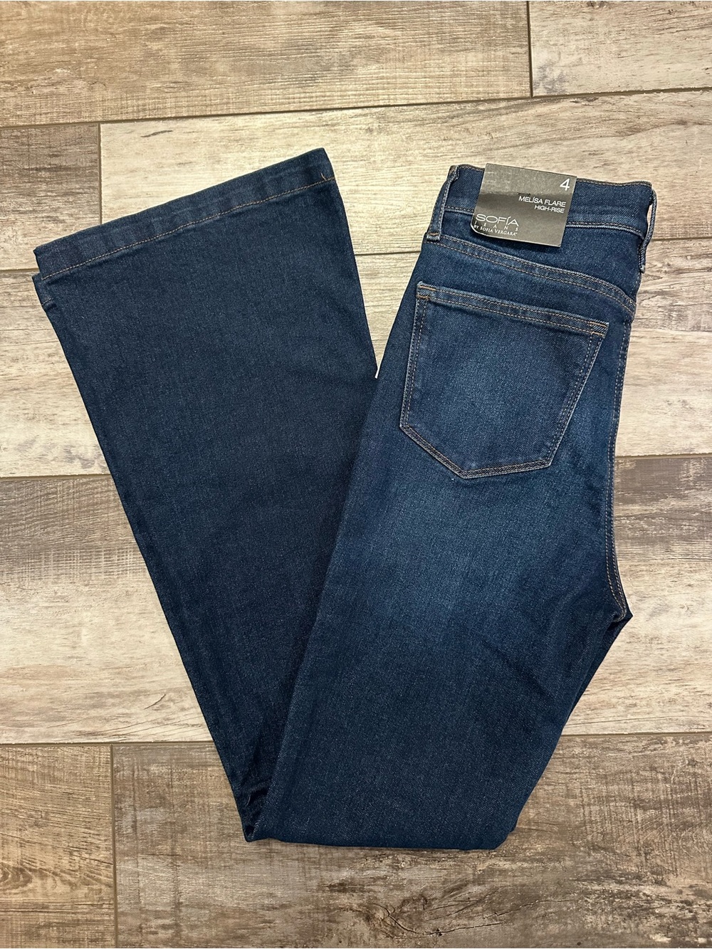 Sofia Wide Leg Flare Jeans — Dark Blue Women's Denim